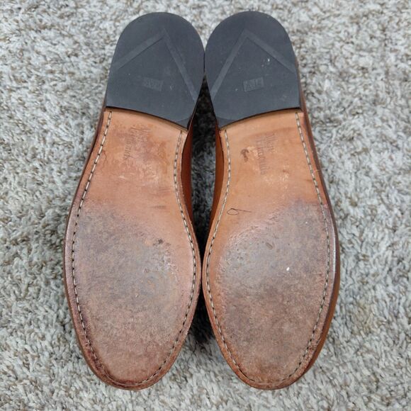 Allen Edmonds Woodstock Loafers Mens 8.5 D Brown Leather Kilted Braided Bow main image 6